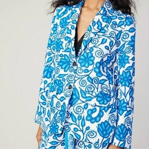 Current air Floral Blue and White Women's Jacket xs